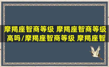 摩羯座智商等级 摩羯座智商等级高吗/摩羯座智商等级 摩羯座智商等级高吗-我的网站